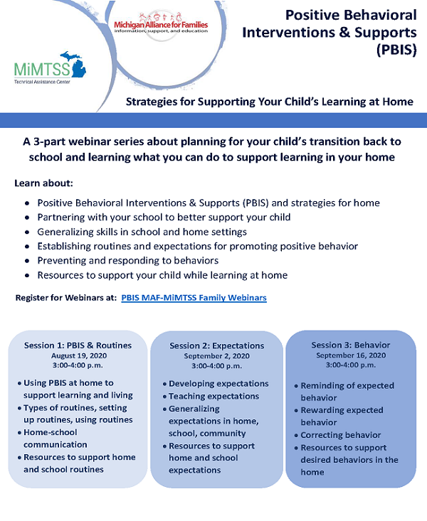MAF and MiMTSS: Strategies for Supporting Your Child's Learning at Home Webinar Series